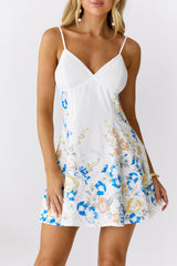 Wishing On Blooms Mini Dress White