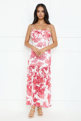Pink Lotus Mesh Maxi Dress Pink