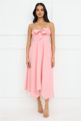 Saltwater Soul Strapless Midi Dress Pink