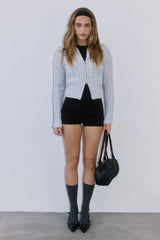 Winter Love Story Cable Knit Cardigan Grey