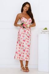 Summertime Dream Satin Midi Dress Floral