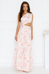 Summer Petals One Shoulder Maxi Dress Print