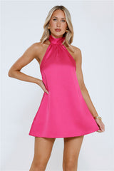 Touch Of Temptation Halter Mini Dress Pink
