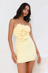 Wild Ivy Strapless Mini Dress Yellow