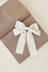 Tied With Love Bow Hair Clip Cream
