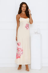 Paradise Glow Mesh Midi Dress Yellow