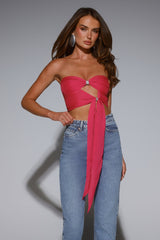 The New It Girl Strapless Crop Top Pink