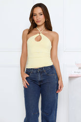 Modern Vibe Halter Top Yellow