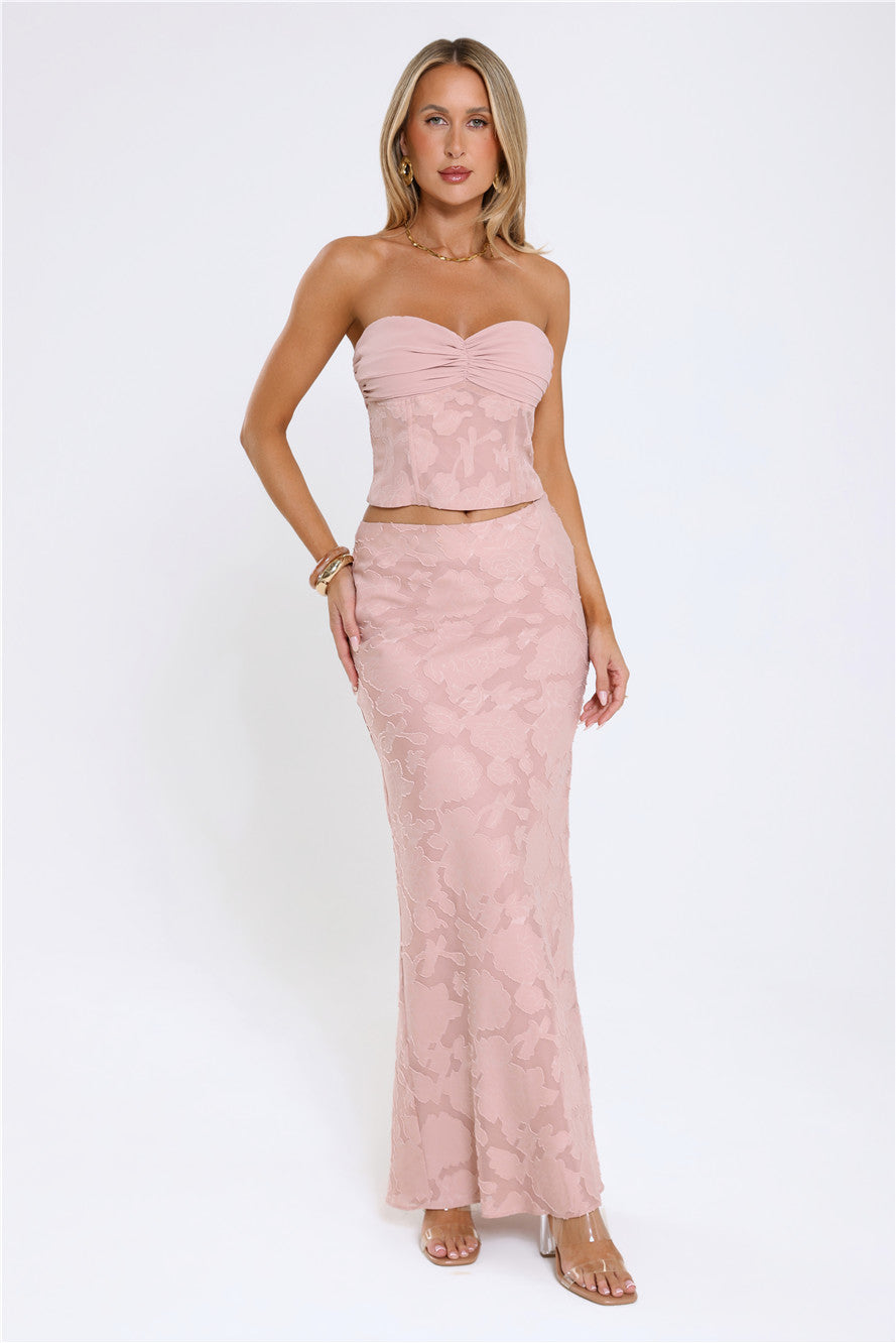 Warm As Honey Strapless Top Pink