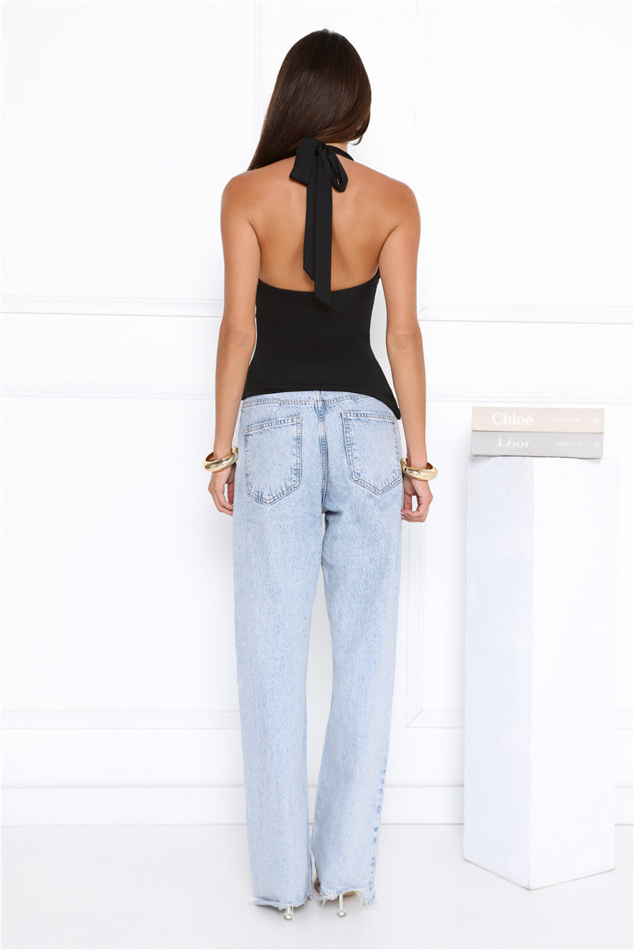 Smooth Standard Halter Top Black