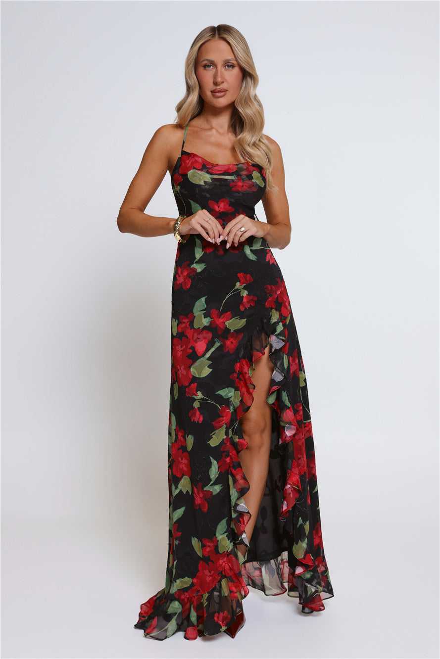 Riviera Sunset Maxi Dress Black