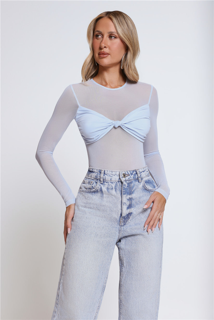 Self Love Club Long Sleeve Bodysuit Blue