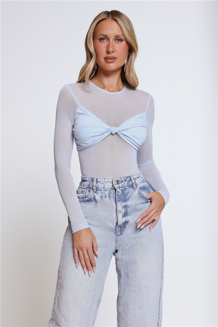 Self Love Club Long Sleeve Bodysuit Blue