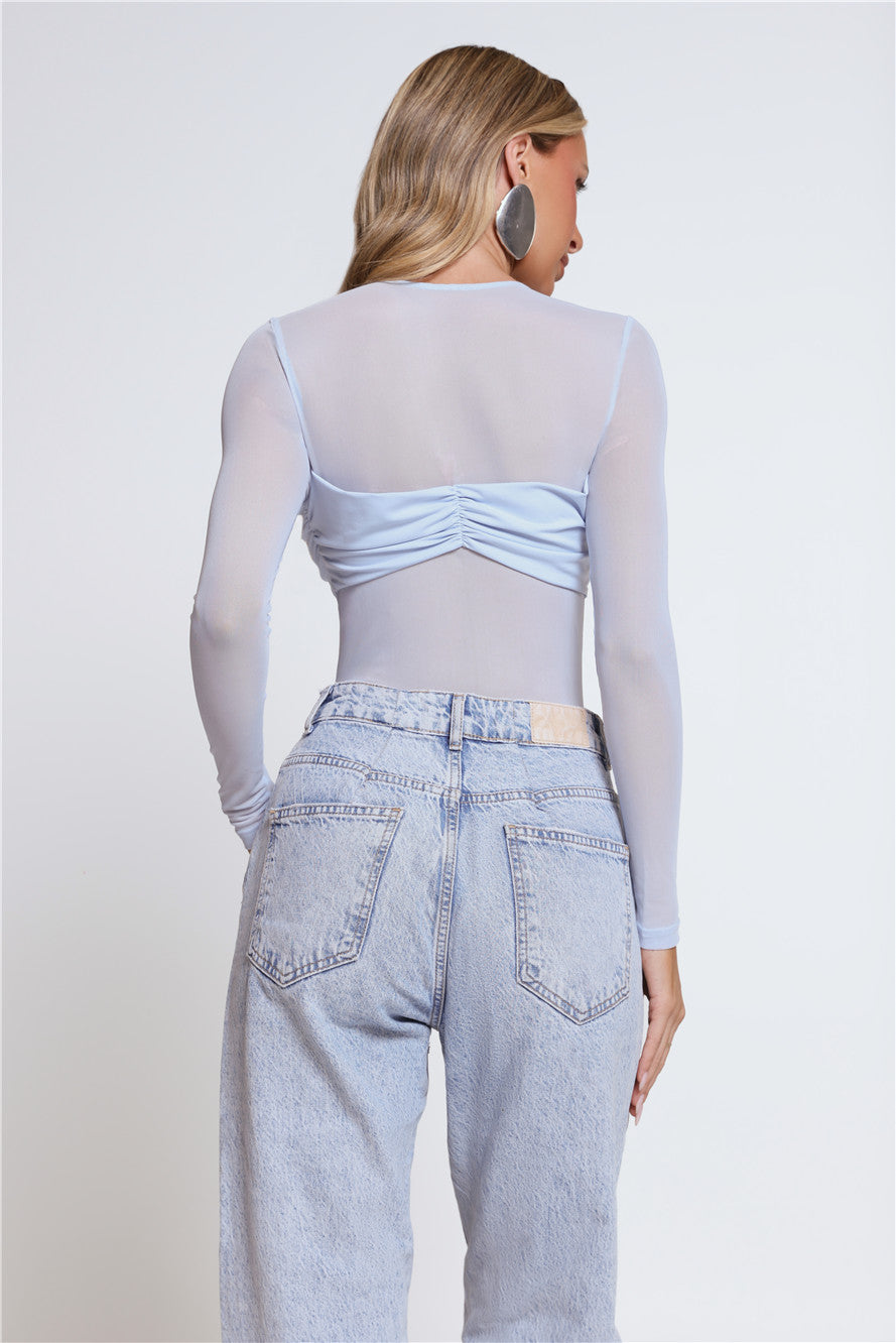 Self Love Club Long Sleeve Bodysuit Blue