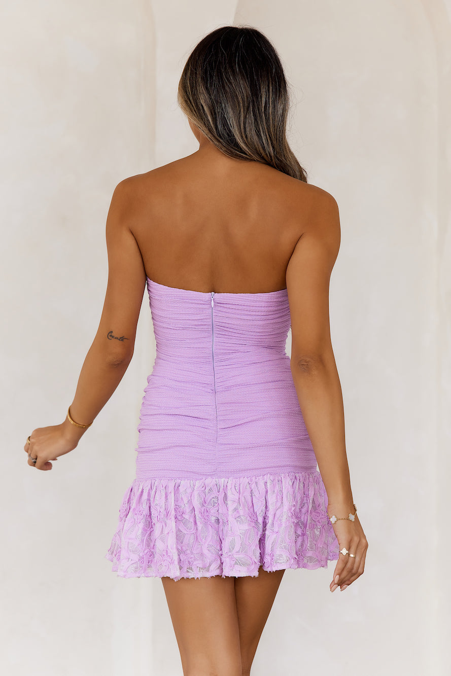 Piccadilly Party Strapless Mini Dress Lilac