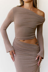 Moonweave Long Sleeve Maxi Dress Brown