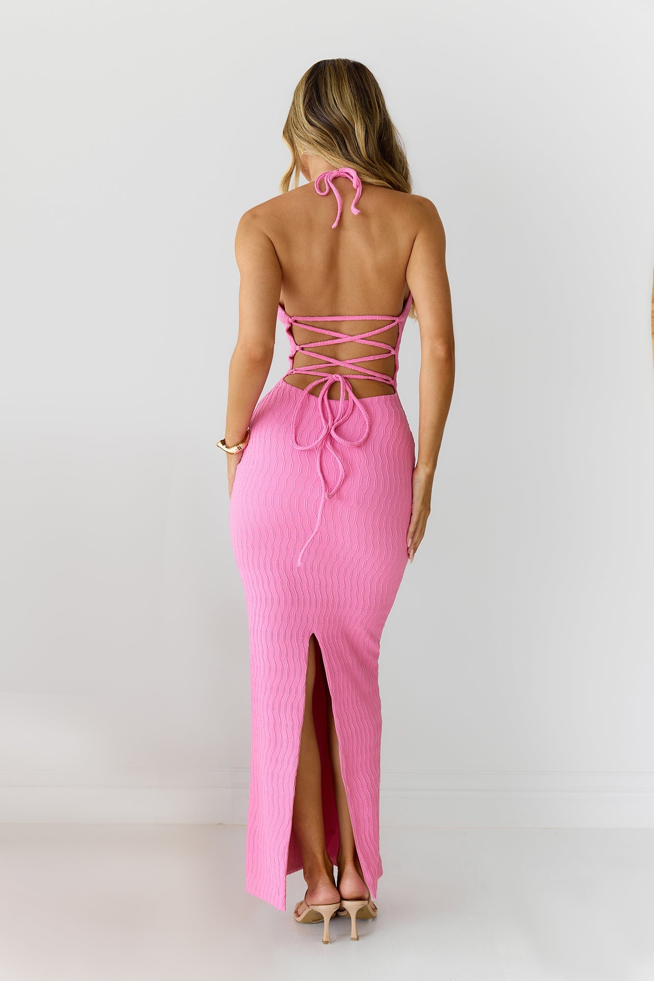 Winnie Halter Maxi Dress Pink