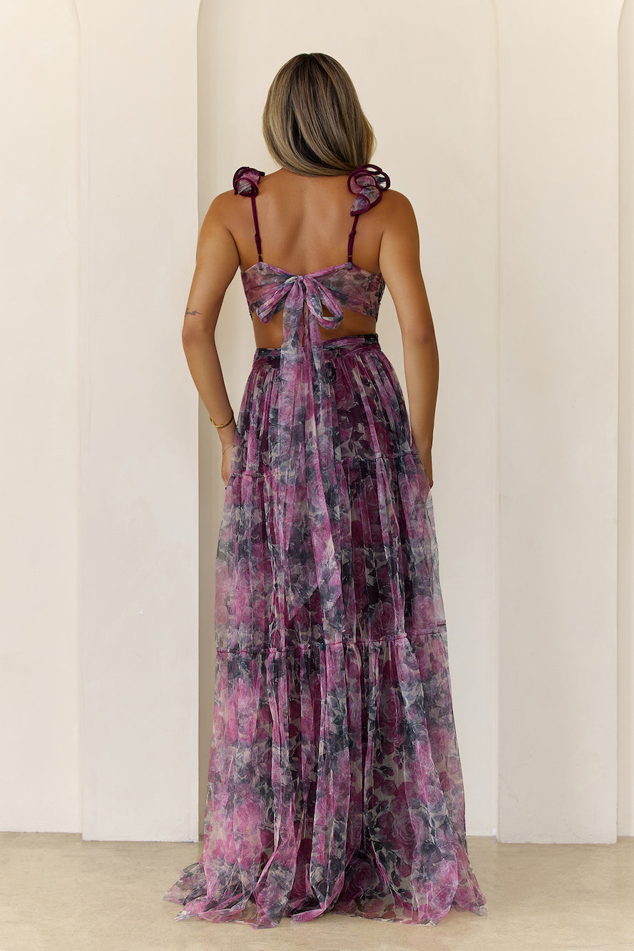 Whisper Lane Maxi Dress Burgundy