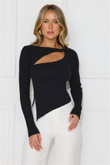 Off To Work Long Sleeve Top Black