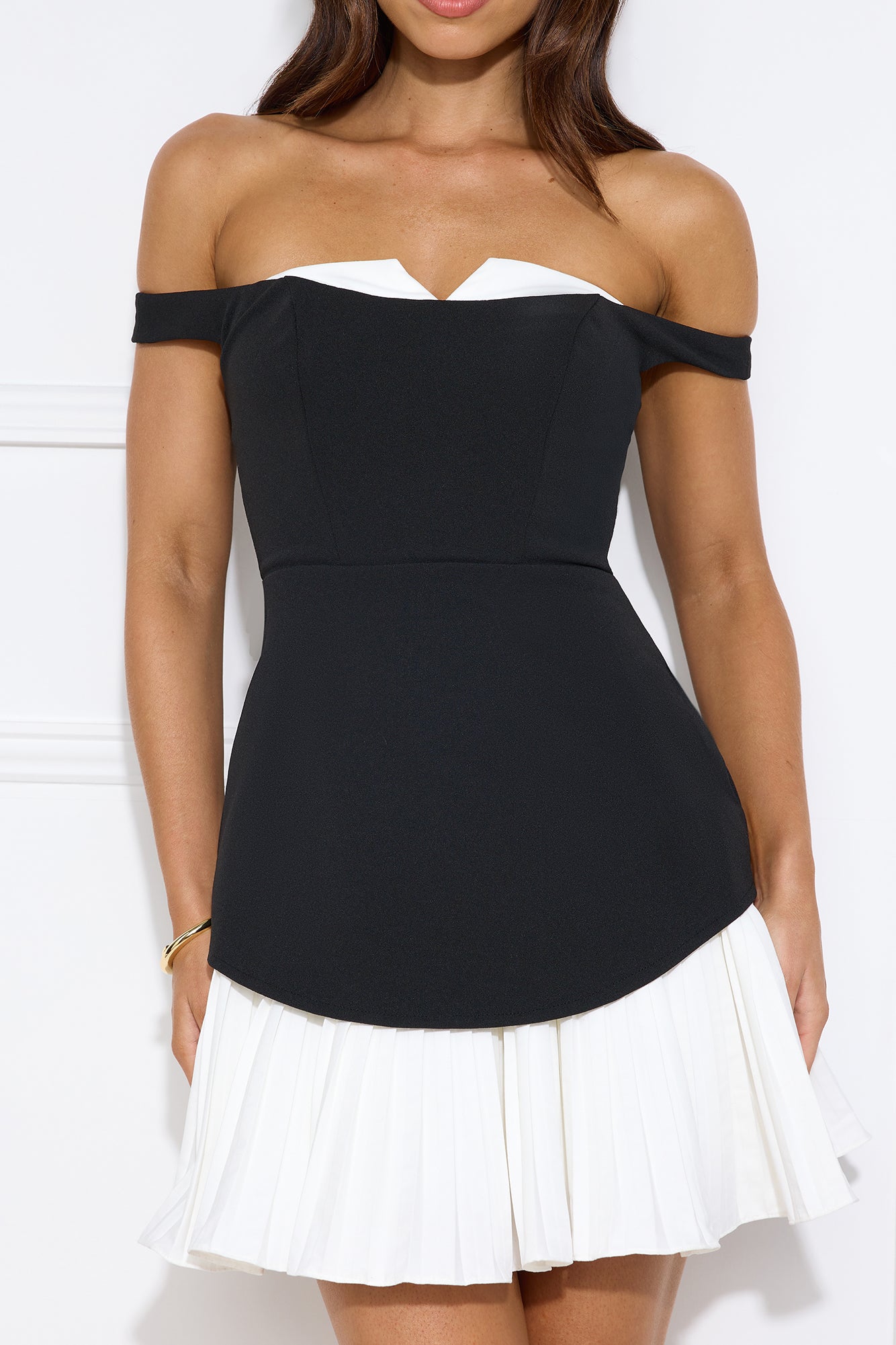 Soul Of Barcelona Off Shoulder Mini Dress Black