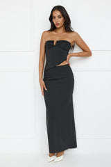 Rich Girl Energy Strapless Top Black