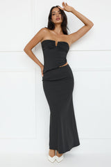 Rich Girl Energy Strapless Top Black