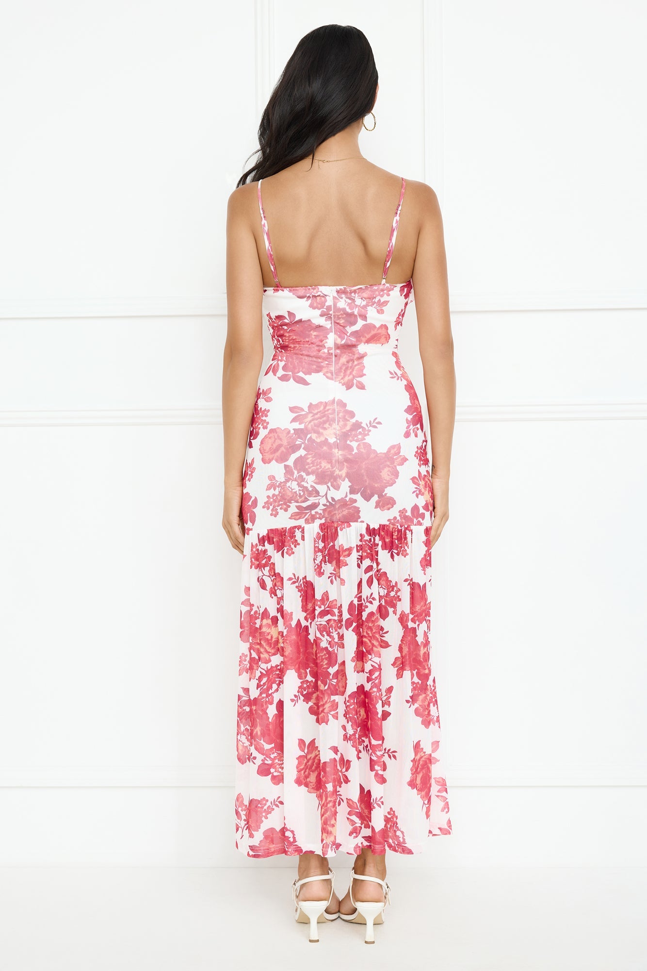 Pink Lotus Mesh Maxi Dress Pink