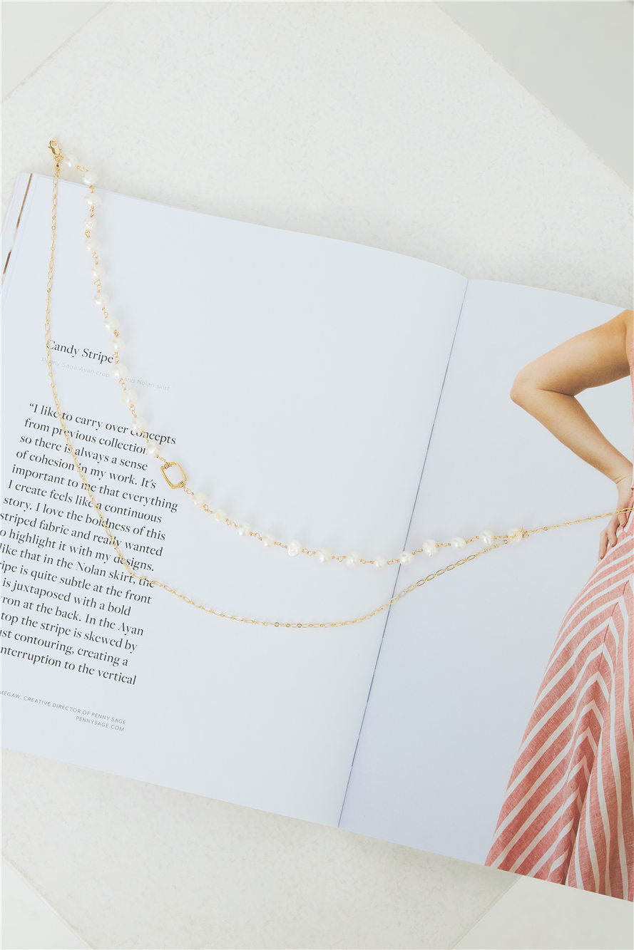 Washed Up Freshwater Pearl Necklace Gold