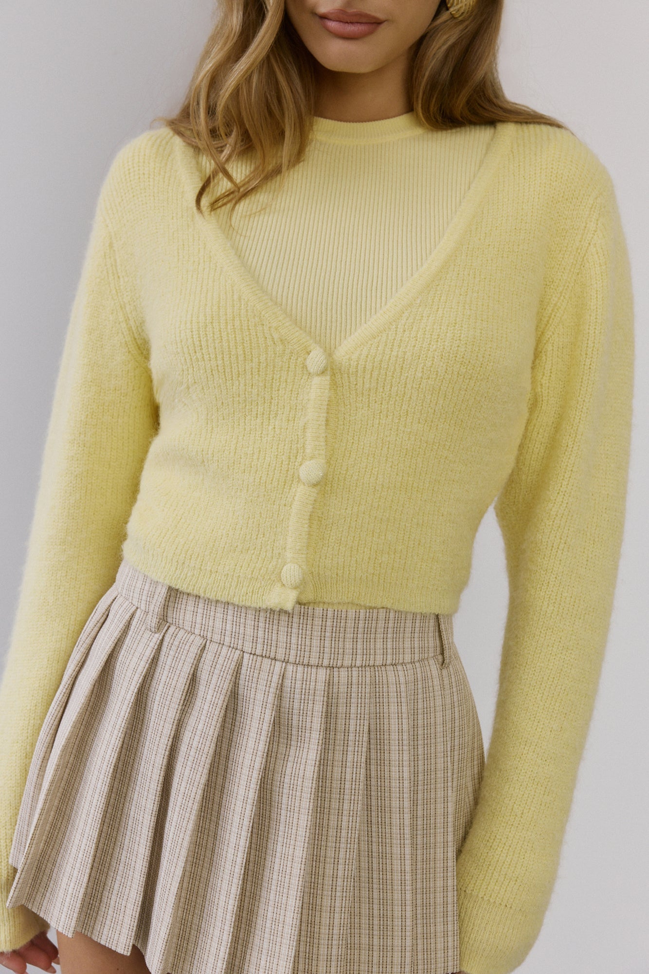Soft Feel Fluffy Cardigan Yellow