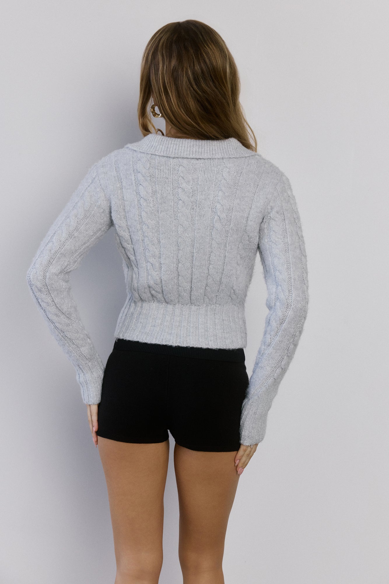 Winter Love Story Cable Knit Cardigan Grey