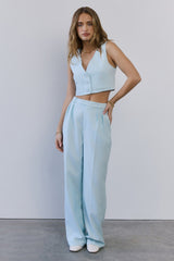 Power Dressing Vest Top Blue