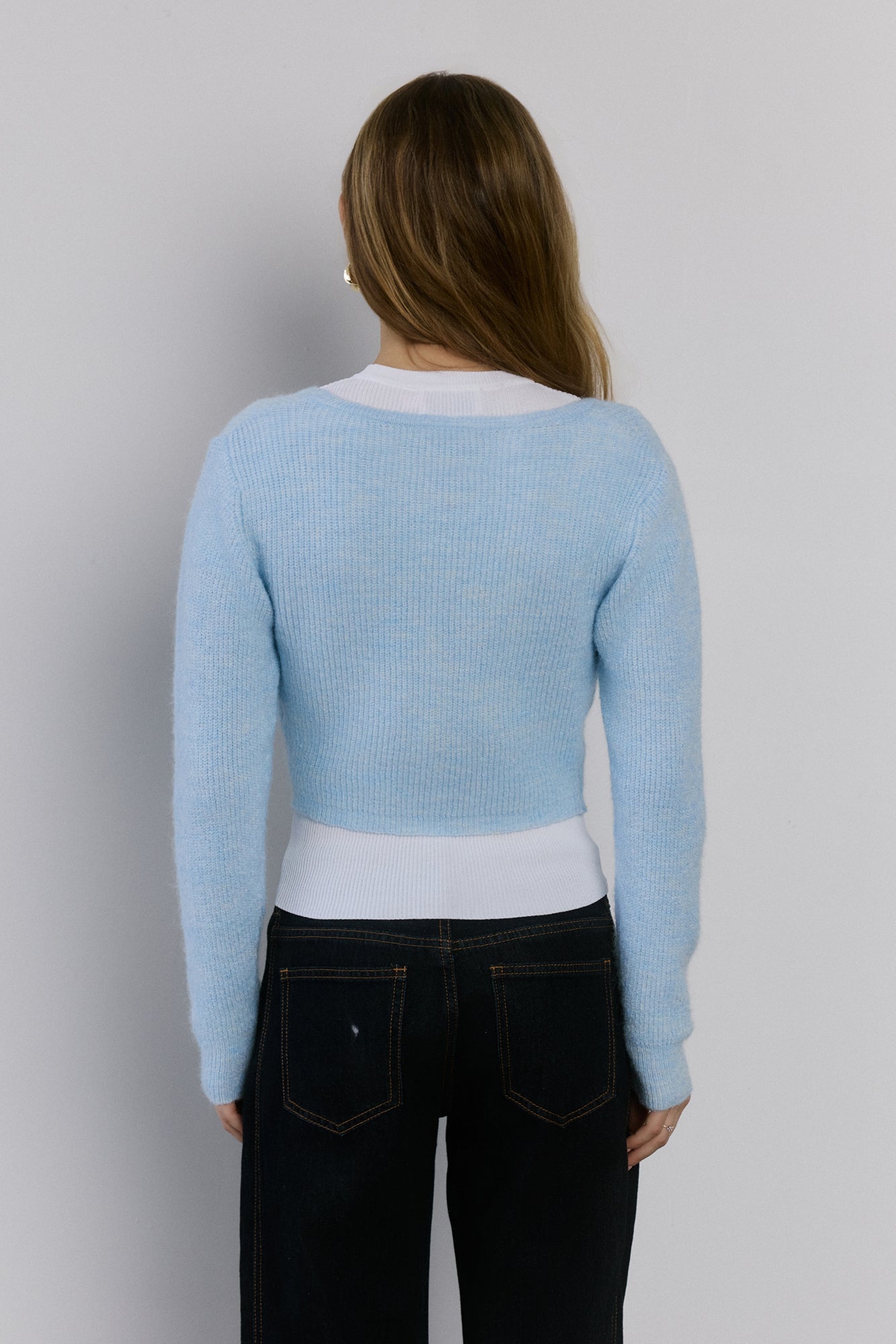 Soft Feel Fluffy Cardigan Blue