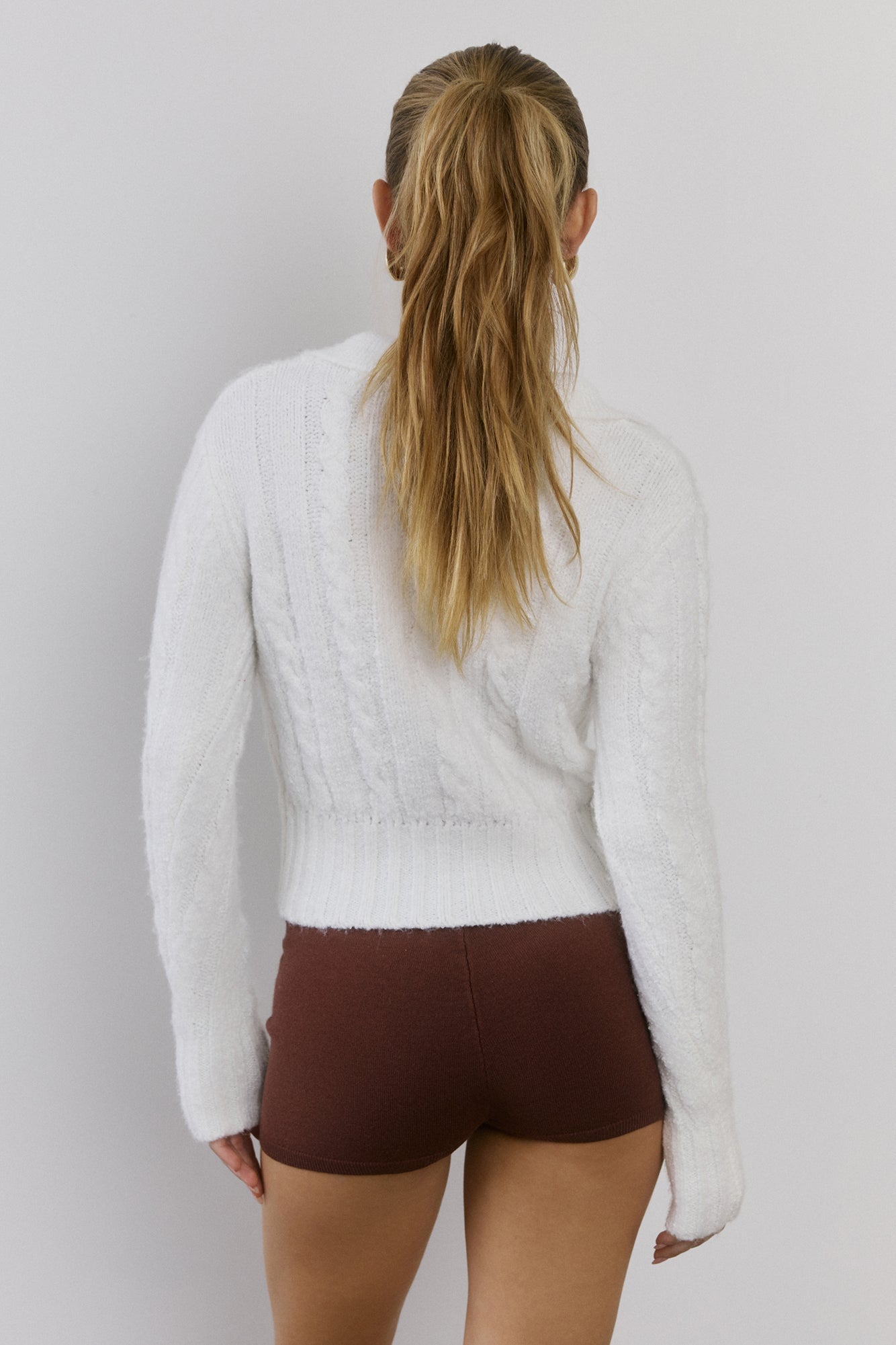 Winter Love Story Cable Knit Cardigan White