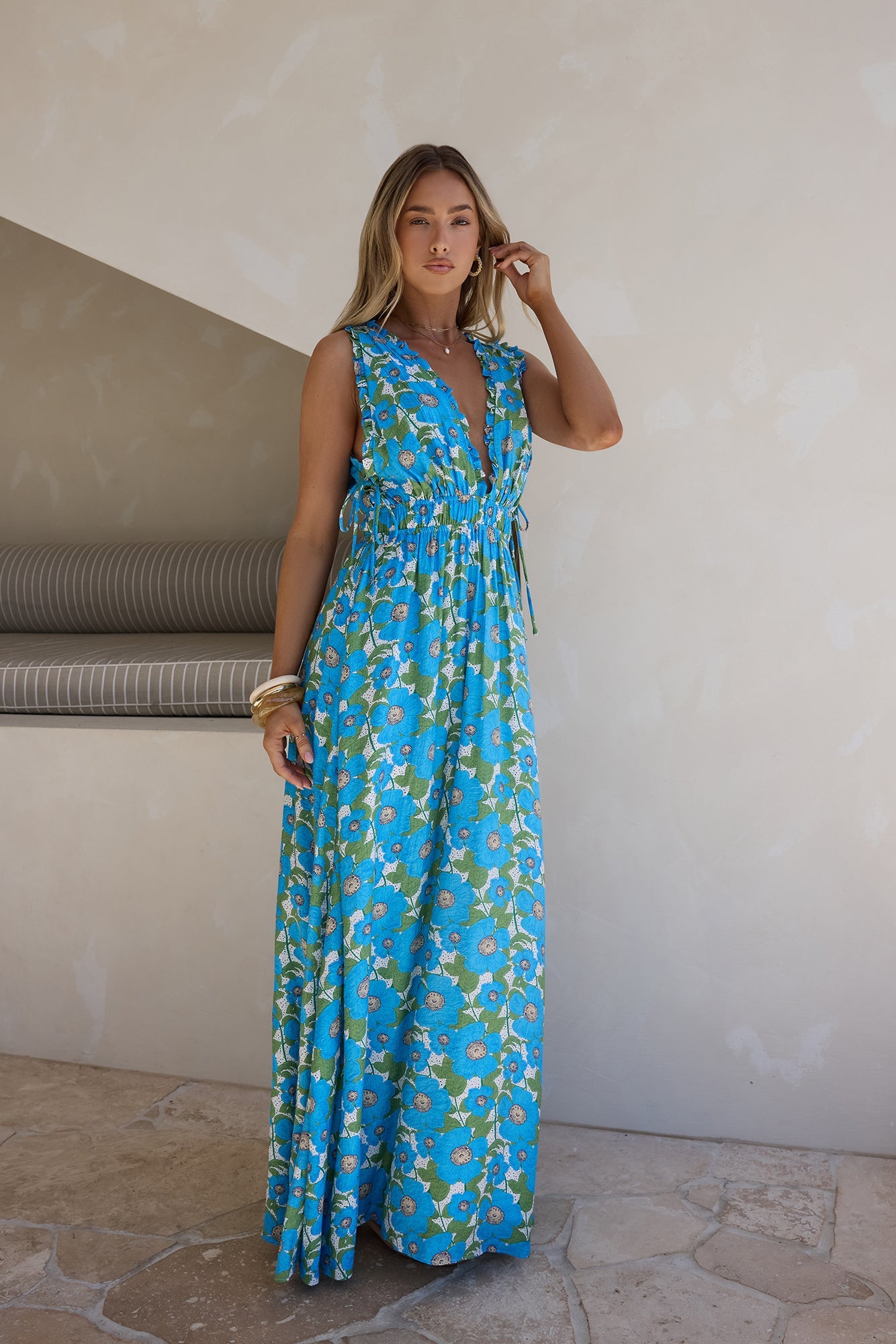 Sunny Allure Maxi Dress Blue