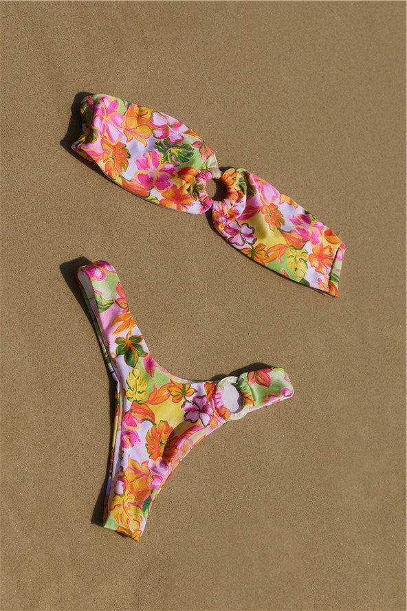 Sundrenched Petals Swim Top Hibiscus Haze