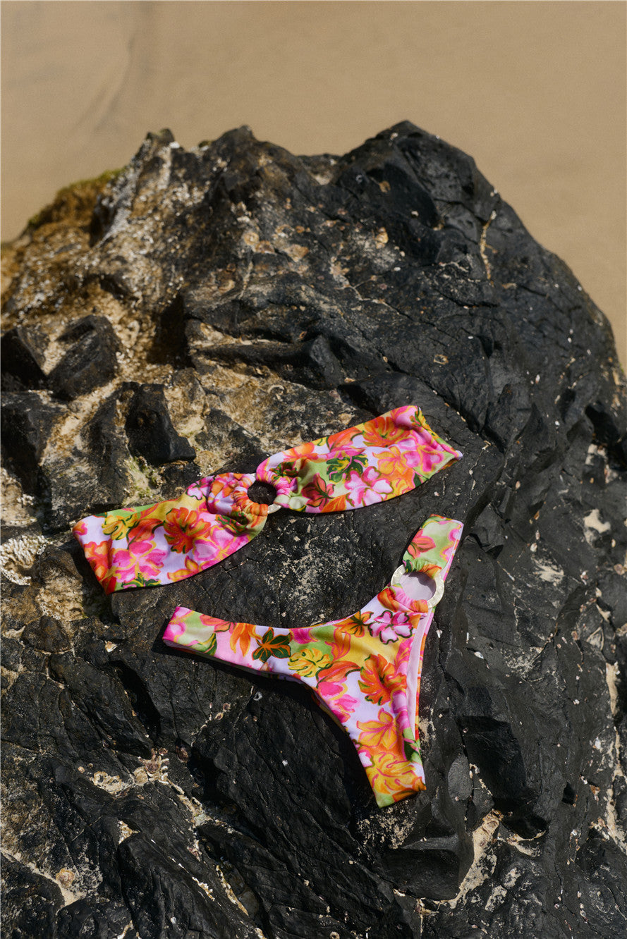 Sundrenched Petals Swim Top Hibiscus Haze
