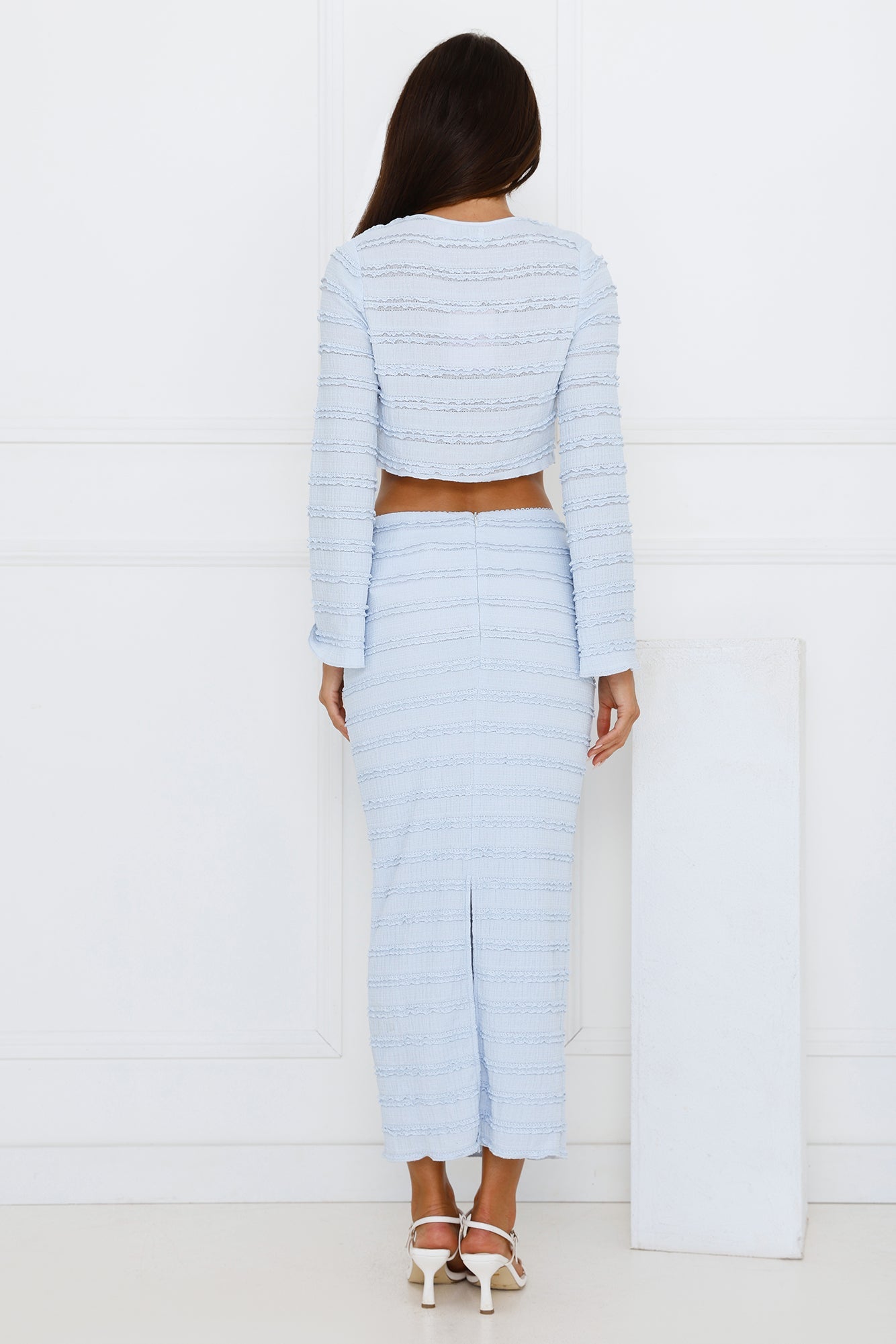 Whimsical Whirls Midi Skirt Blue