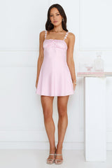 Regal Enchantment Satin Mini Dress Pink