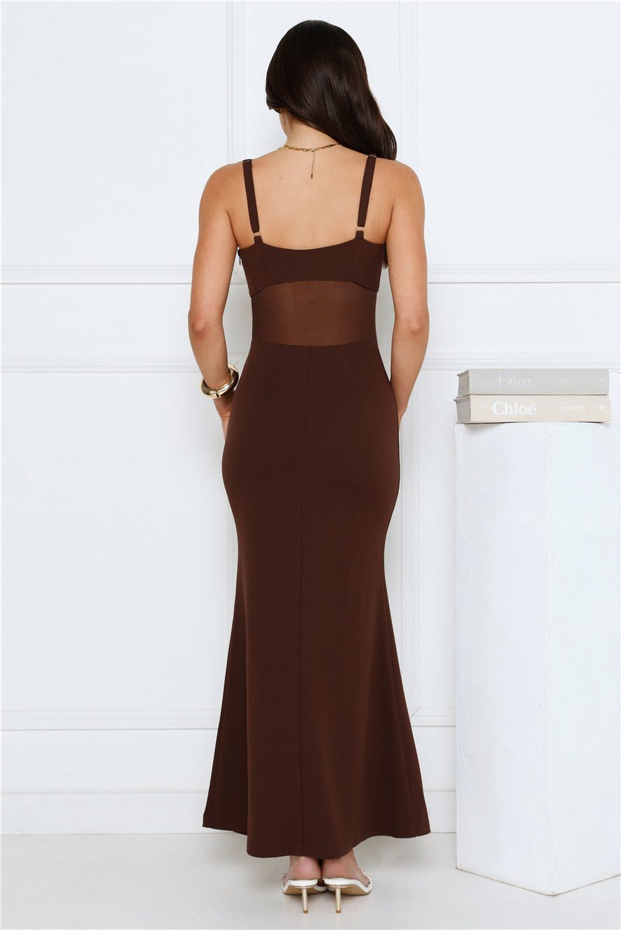 Pretty Whimsy Maxi Dress Chocolate