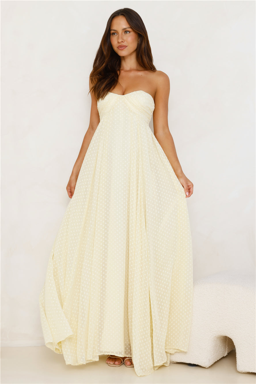 Secluded Grove Strapless Maxi Dress Yellow