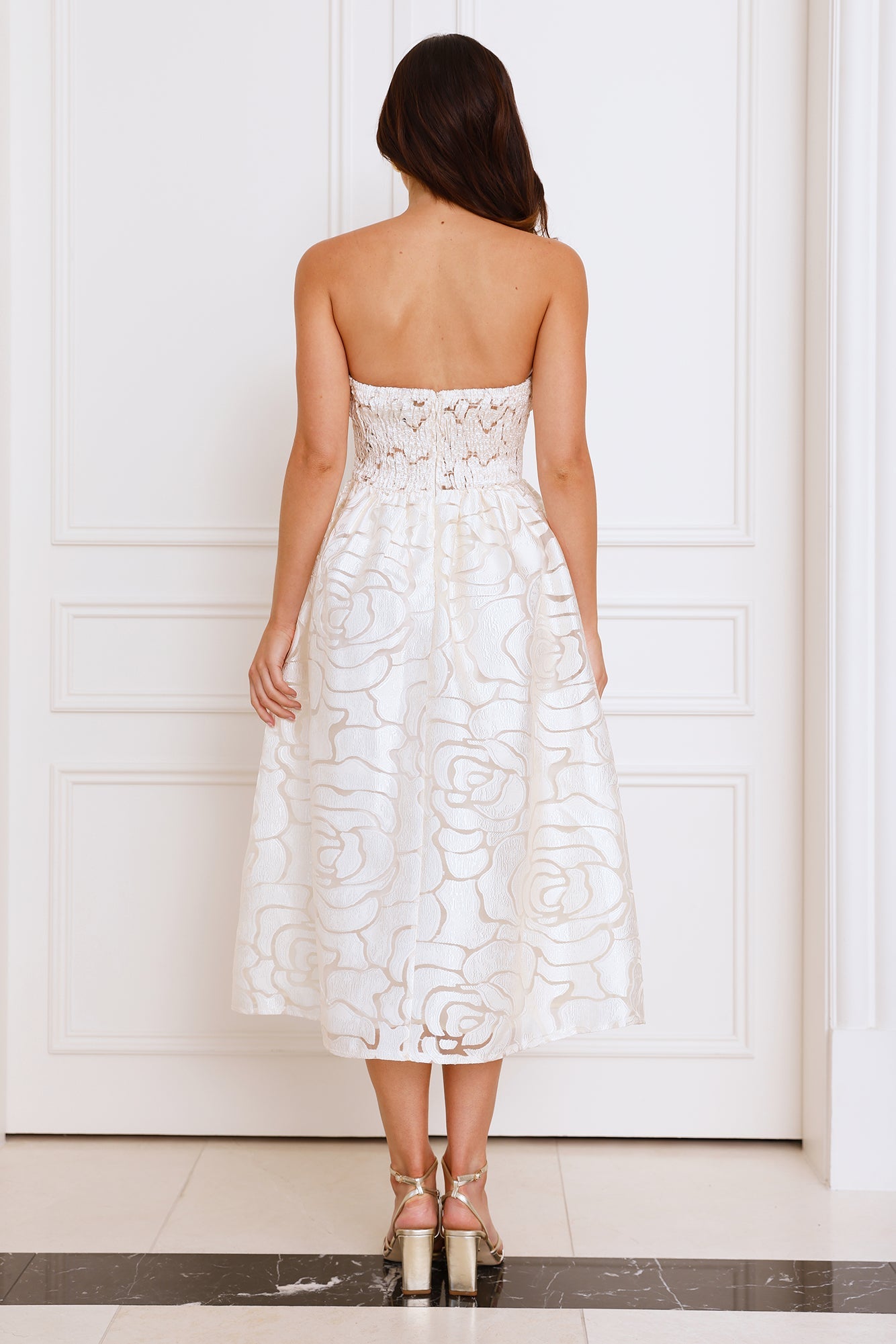 Nora Strapless Midi Dress Butter
