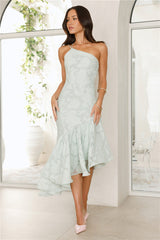 Miss Me Yet One Shoulder Midi Dress Sage