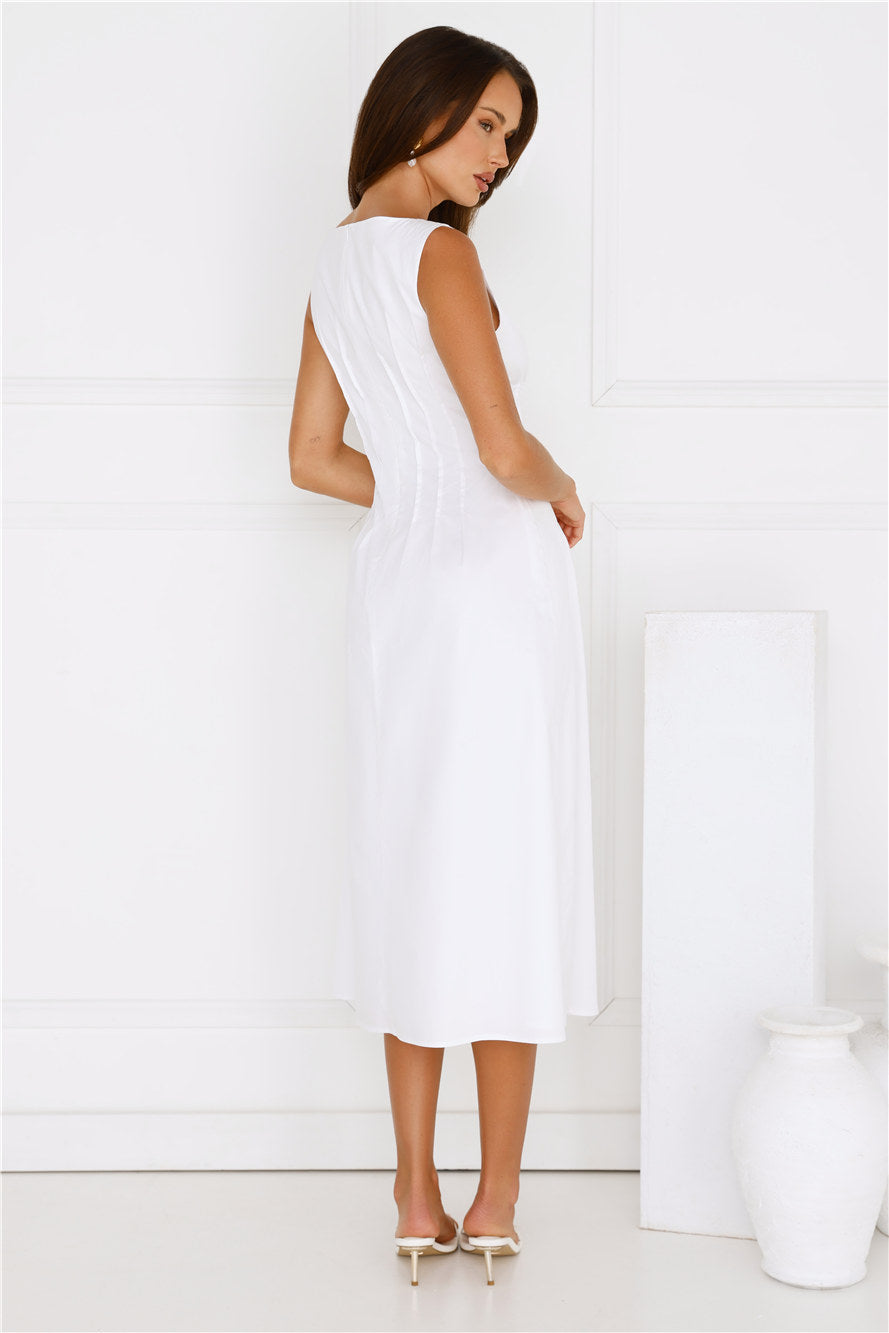Sun Drenched Days Midi Dress White