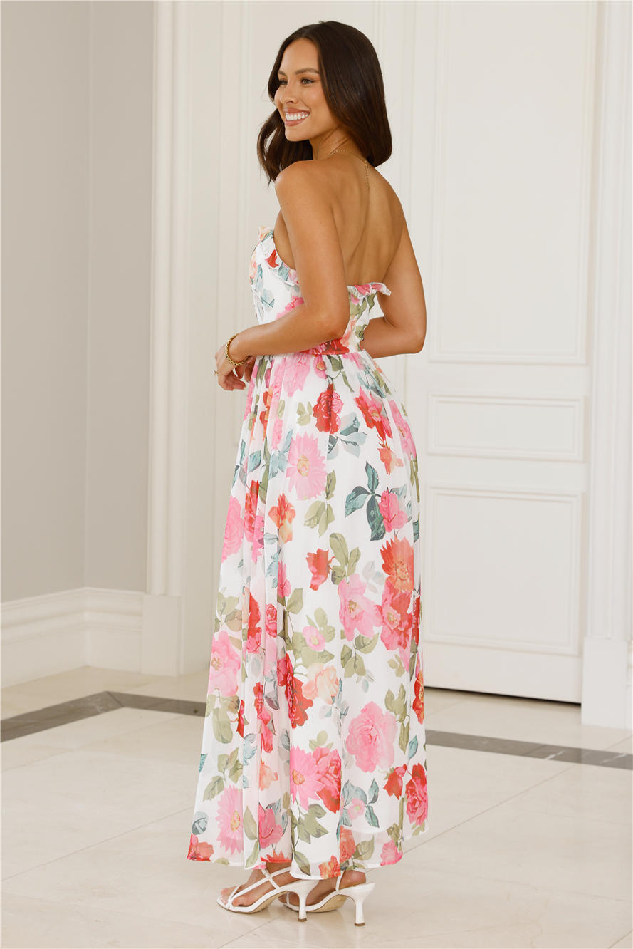 Roses All Day Strapless Maxi Dress Floral
