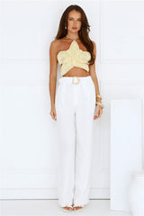 Monte Carlo Muse Knit Halter Top Yellow