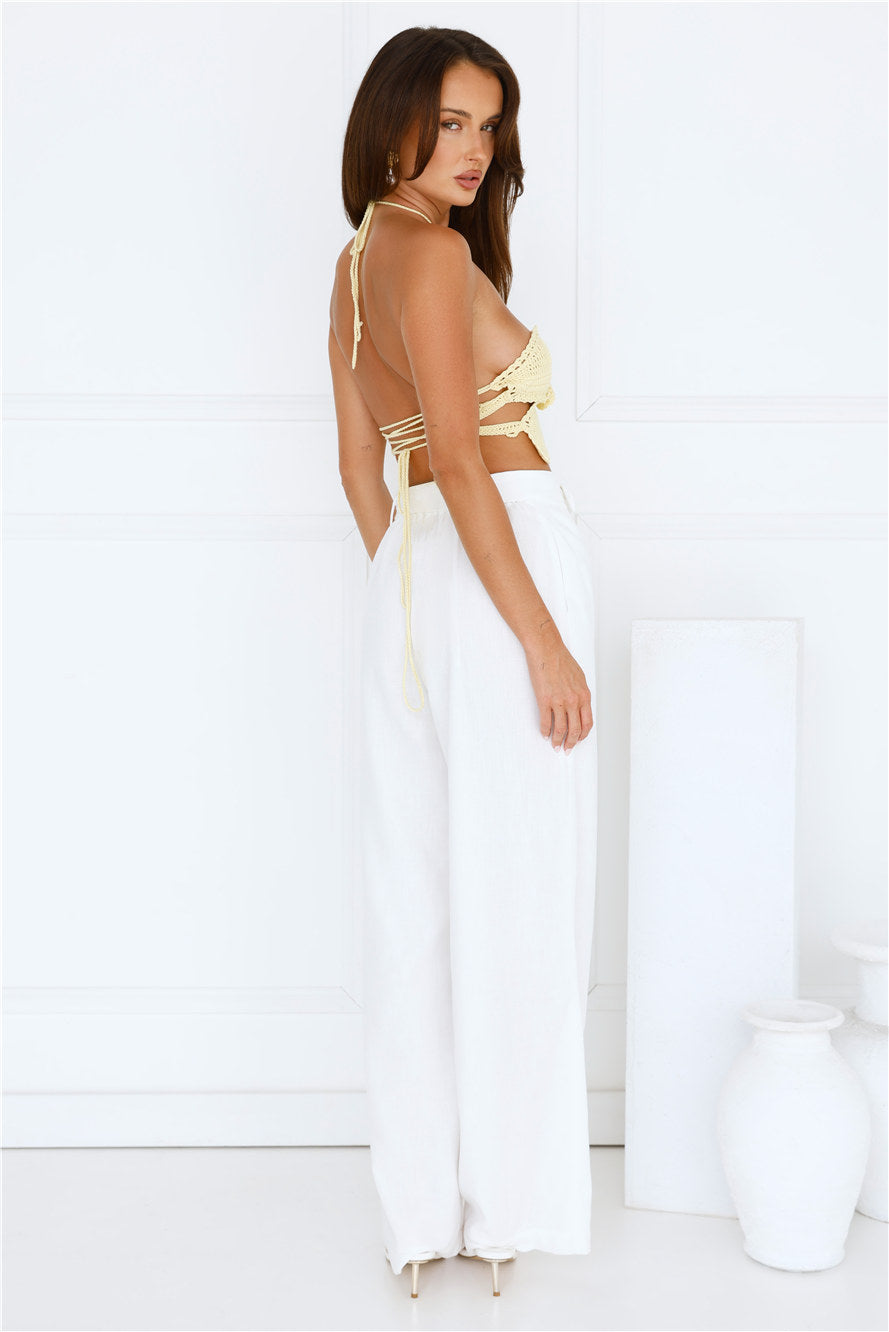 Monte Carlo Muse Knit Halter Top Yellow