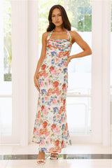 Whimsical Land Halter Maxi Dress Floral
