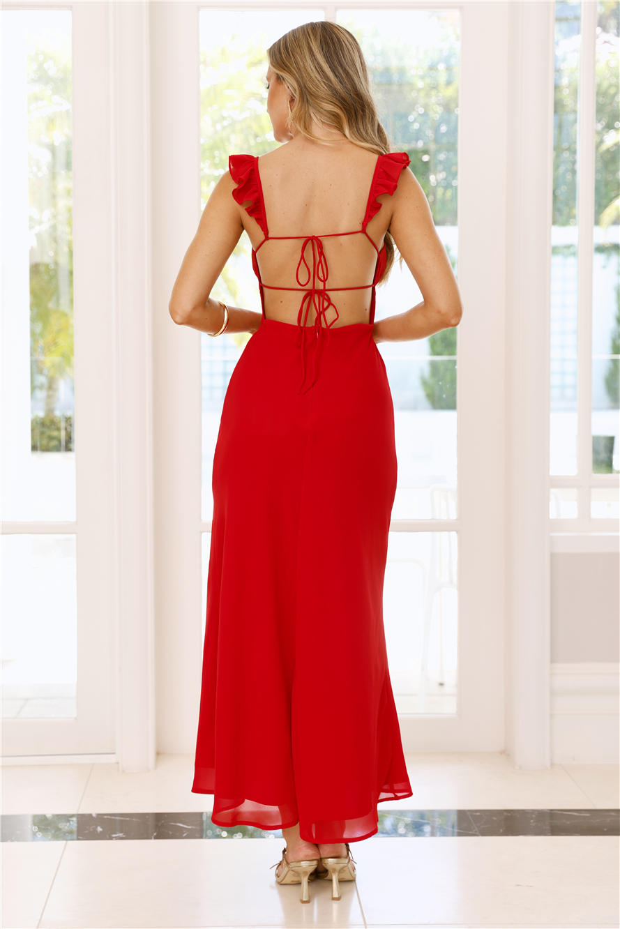 Mansion Party Maxi Dress Red