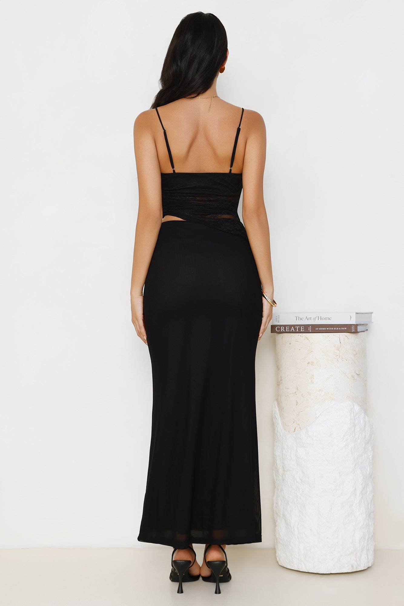 Sculpted In Style Lace Maxi Dress Black
