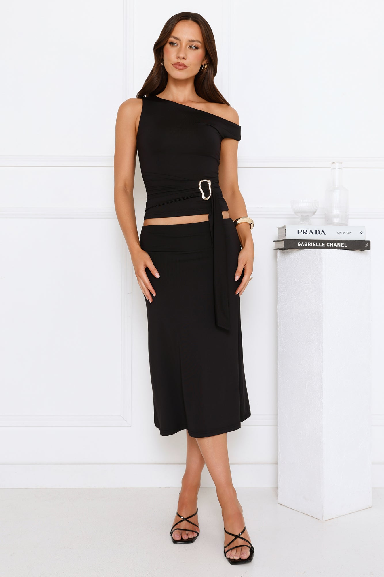 Starlit Muse Off The Shoulder Top Black